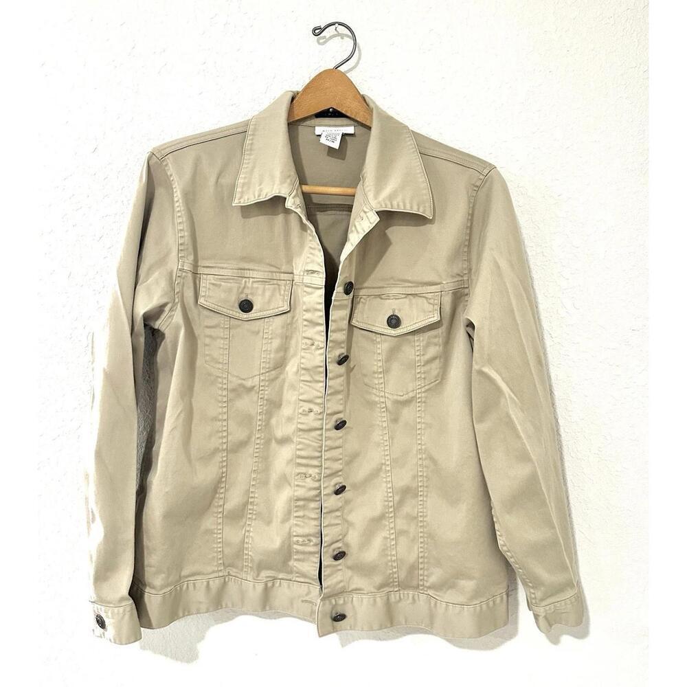 Avenue Beige Button Up Stretch Jacket Women's 14/16 1X Plus Size